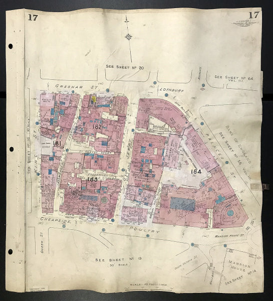 London EC2V EC2R EC4N Old Jewry Princes Street Gresham St Poultry GOAD 1942 map